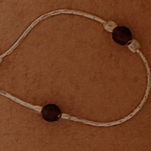 Sterling and garnet ankle bracelet